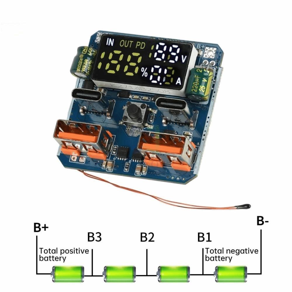 Digital Display Buck-Boost Module 4S Configuration Bidirectional Fast Charging  High Power Output