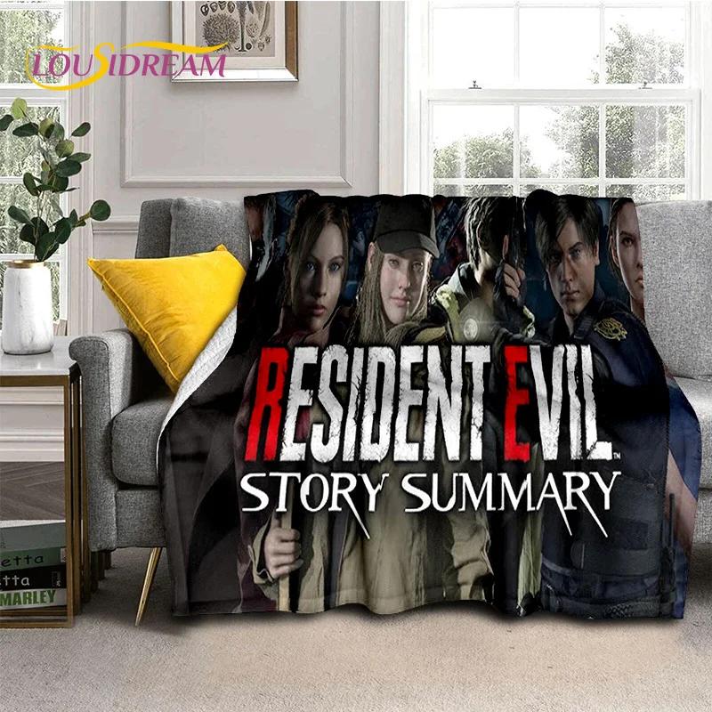 Игры Хоррор R-Resident Evil Мягкое Фланелевое Одеяло для Кроватей Спальни Дивана Пикника, Плед для Покрытия Наружного Отдыха Дневного Сна Подарок
