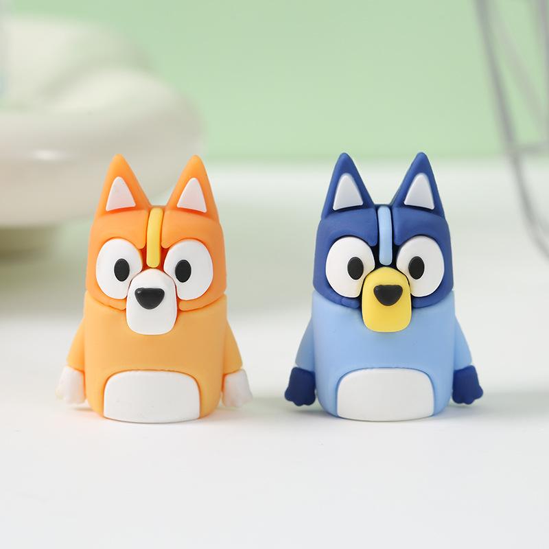 Блуи Бинго Аниме Мультфильм Фигурка Модель Точилка для карандашей ПВХ Мягкая Резина Портативная Ручная Точилка для карандашей Студенческие Канцелярские Принадлежности