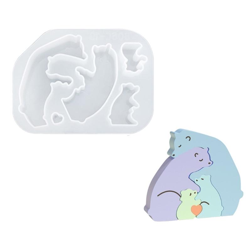 Desktop Ornament Mold Animal Holding Love Heart Candle Mould Silicone Mould for Jewelry Making and Handmade Craft