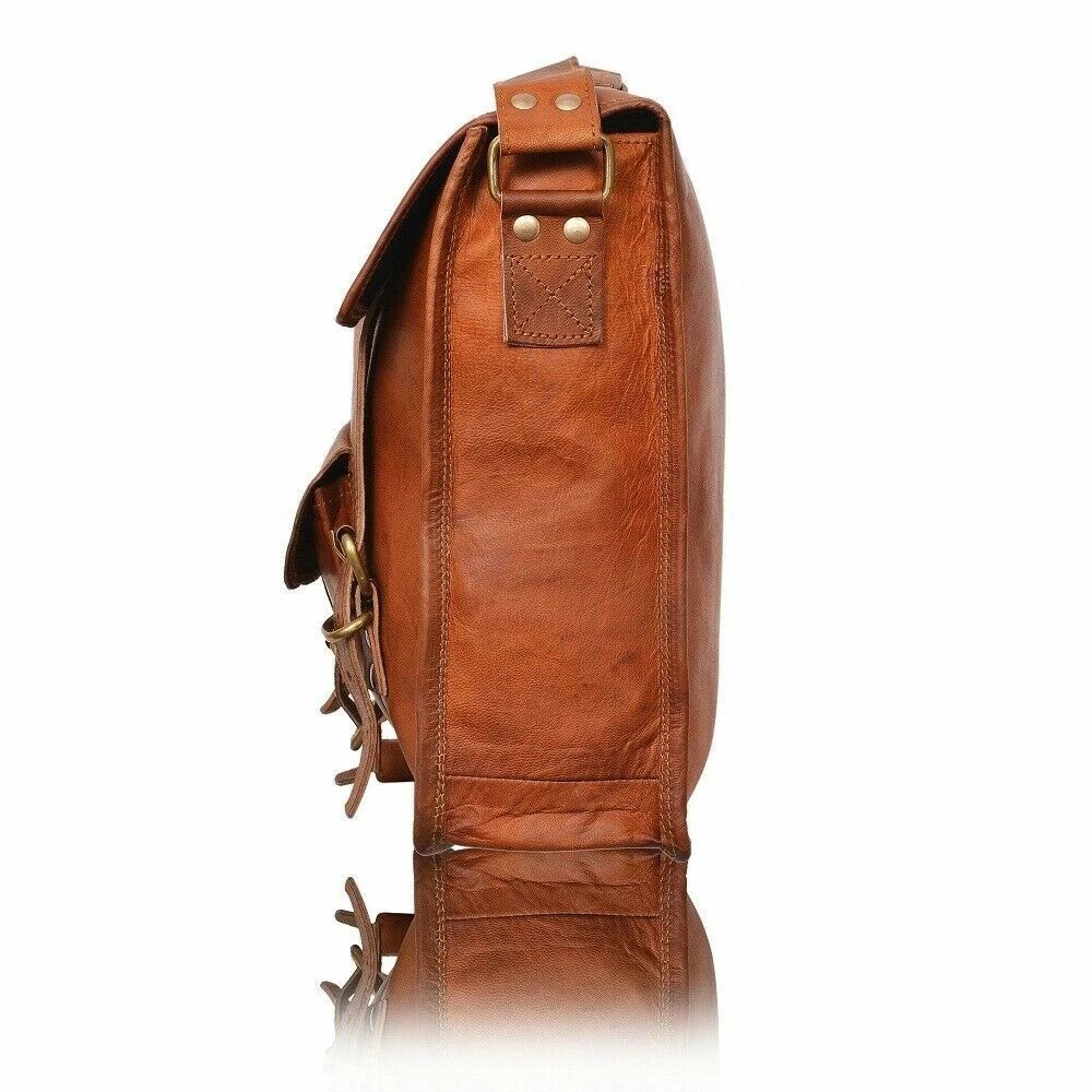 Unisex Genuine Vintage Leather Messenger Bag Shoulder Laptop Bag Briefcase