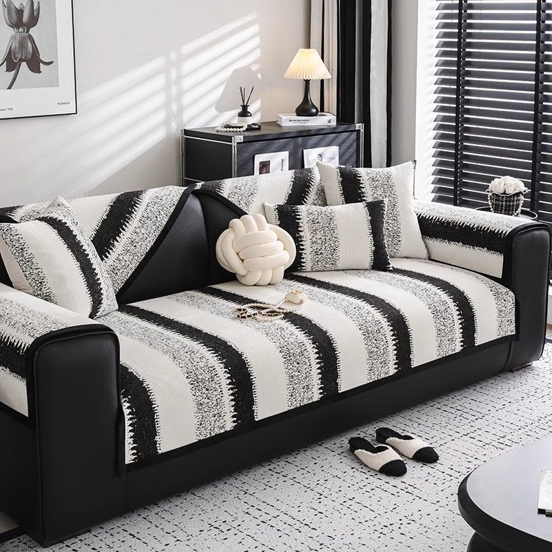 Sofa Cushion, Universal In All Seasons, Light Luxury, High-End Sense Of Non-Slip Chenier, High-End Straight Row Leather Sofa Special Seat Cushion