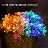 Solar Powered Flower String Lights 7m/22.97ft 50pcs Cherry Blossoms Colorful LEDs Fairy Light