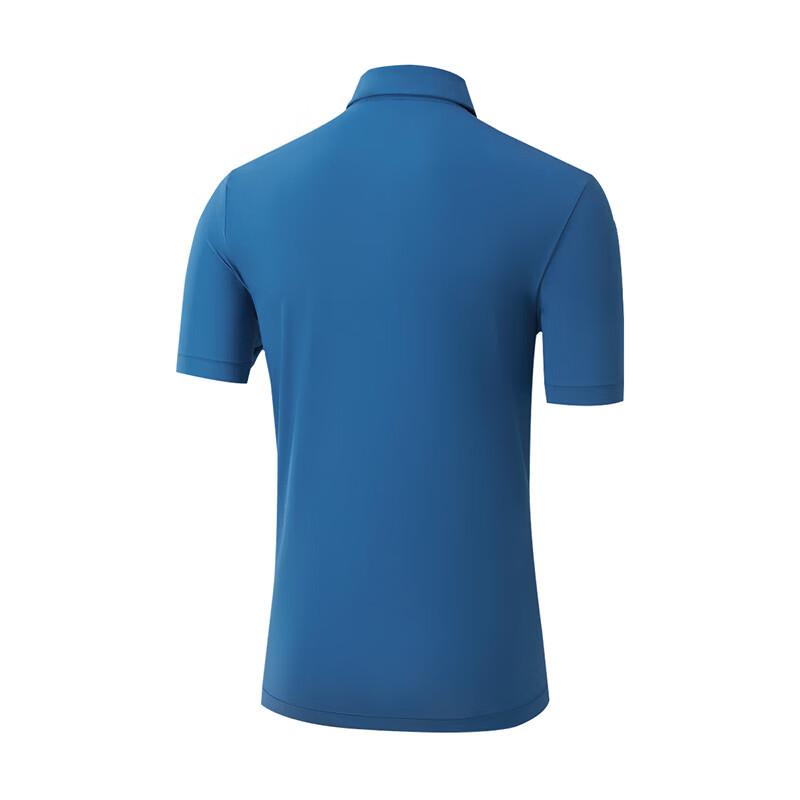 Adidas Men's Summer Quick-Dry Breathable Lightweight Loose Fit Blue Short Sleeve Polo T-Shirt