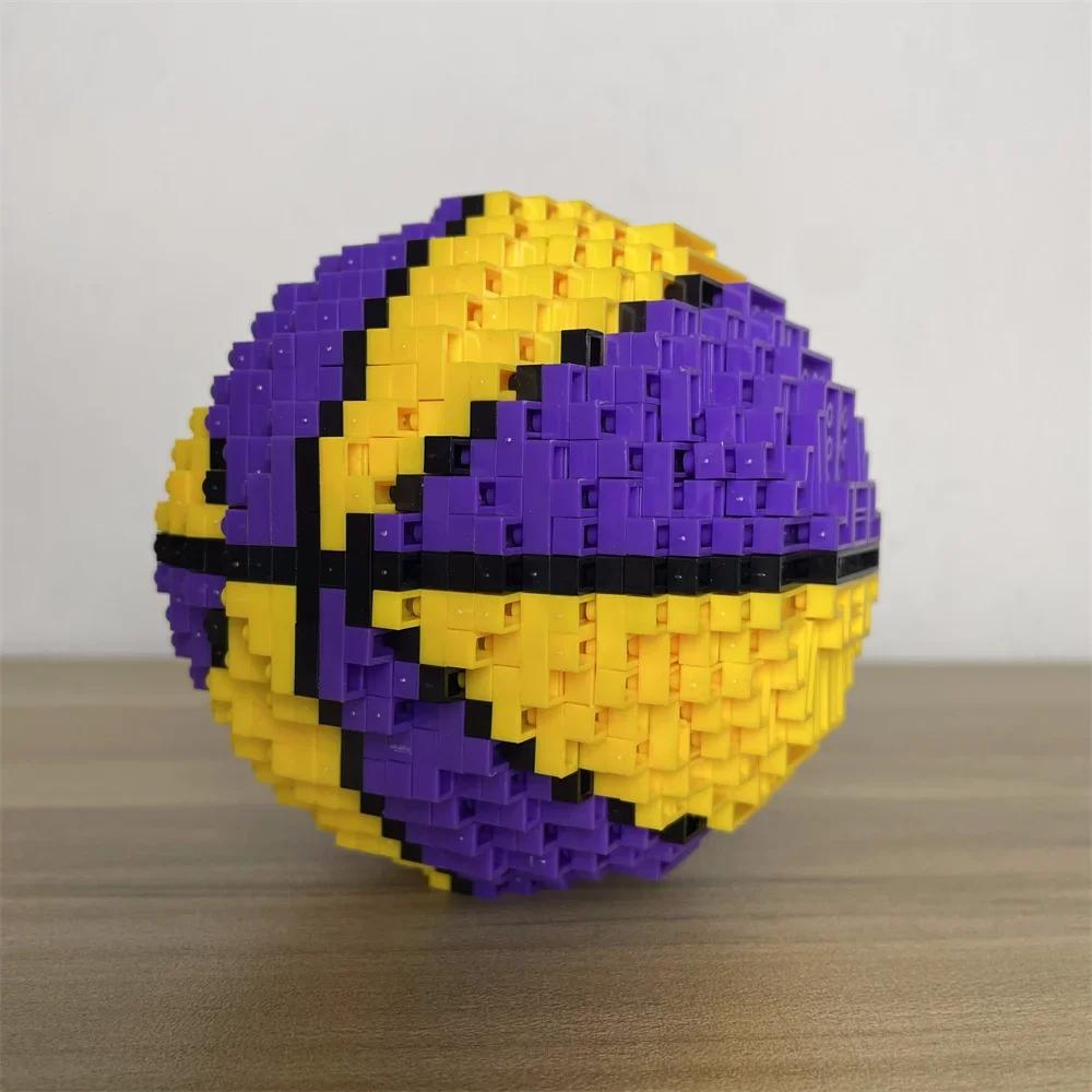 Sport DIY Mini Building Blocks: Soccer & Basketball Set Creative Assembled Toys, Ideal Gift for Sports Fans, Unique Room Decor