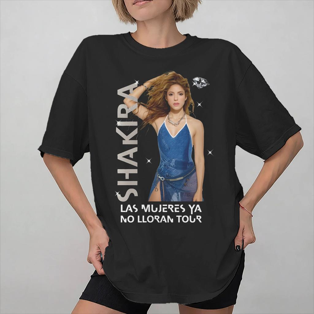 Shakira Las Mujeres Ya No Lloran World Tour Accessories Unisex Women T Shirts Cotton Tee Graphic Printed Tops Tshirt