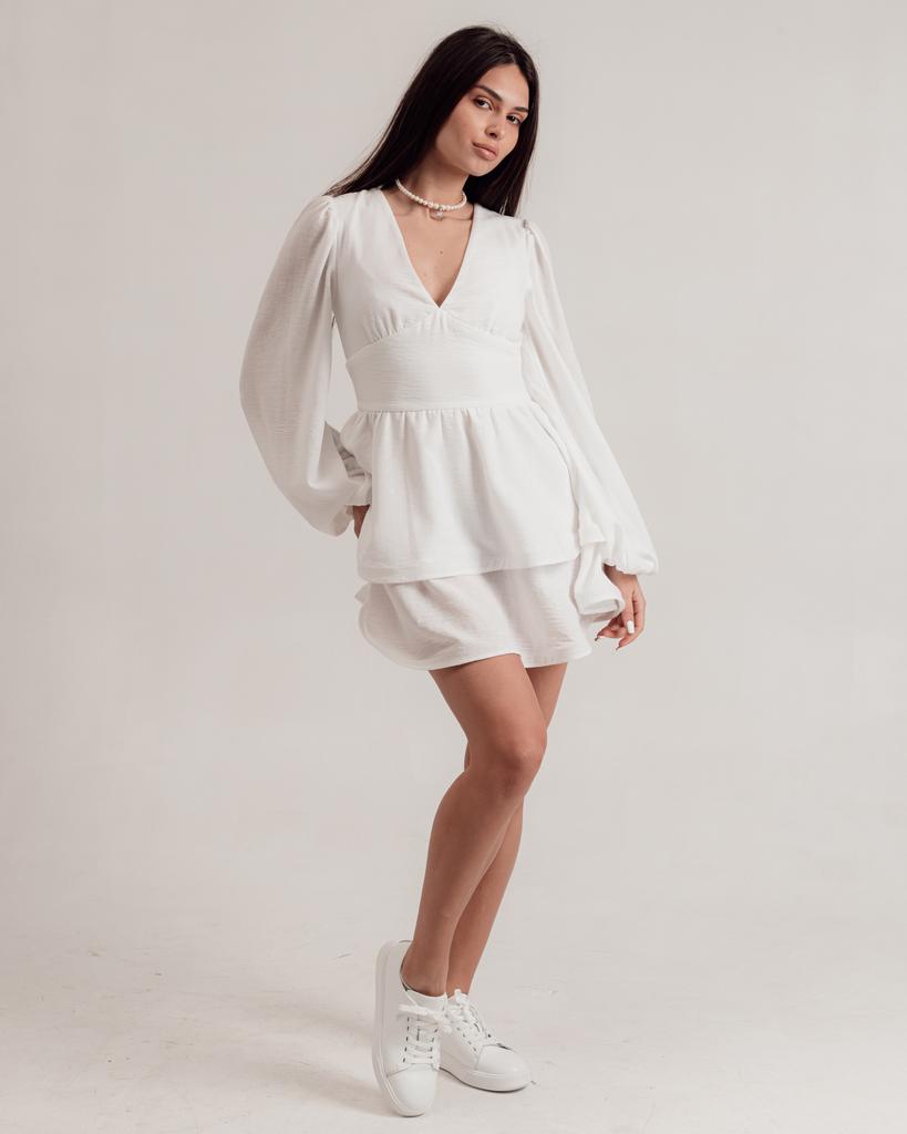 Платье летнее Bocharova 64100 S белое лен