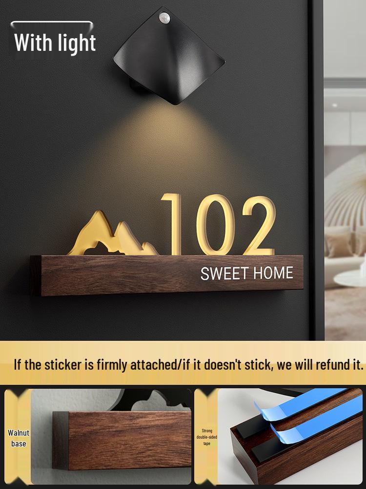Светящаяся персонализированная наклейка с номером дома для входной двери