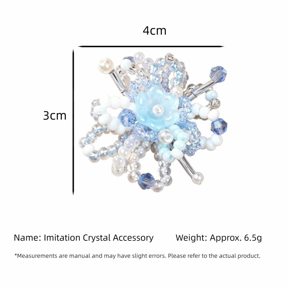 Dopamine Style Beaded Flowers Clusters 2-Piece Set Flower Accessories DIY Earrings Summer Wear