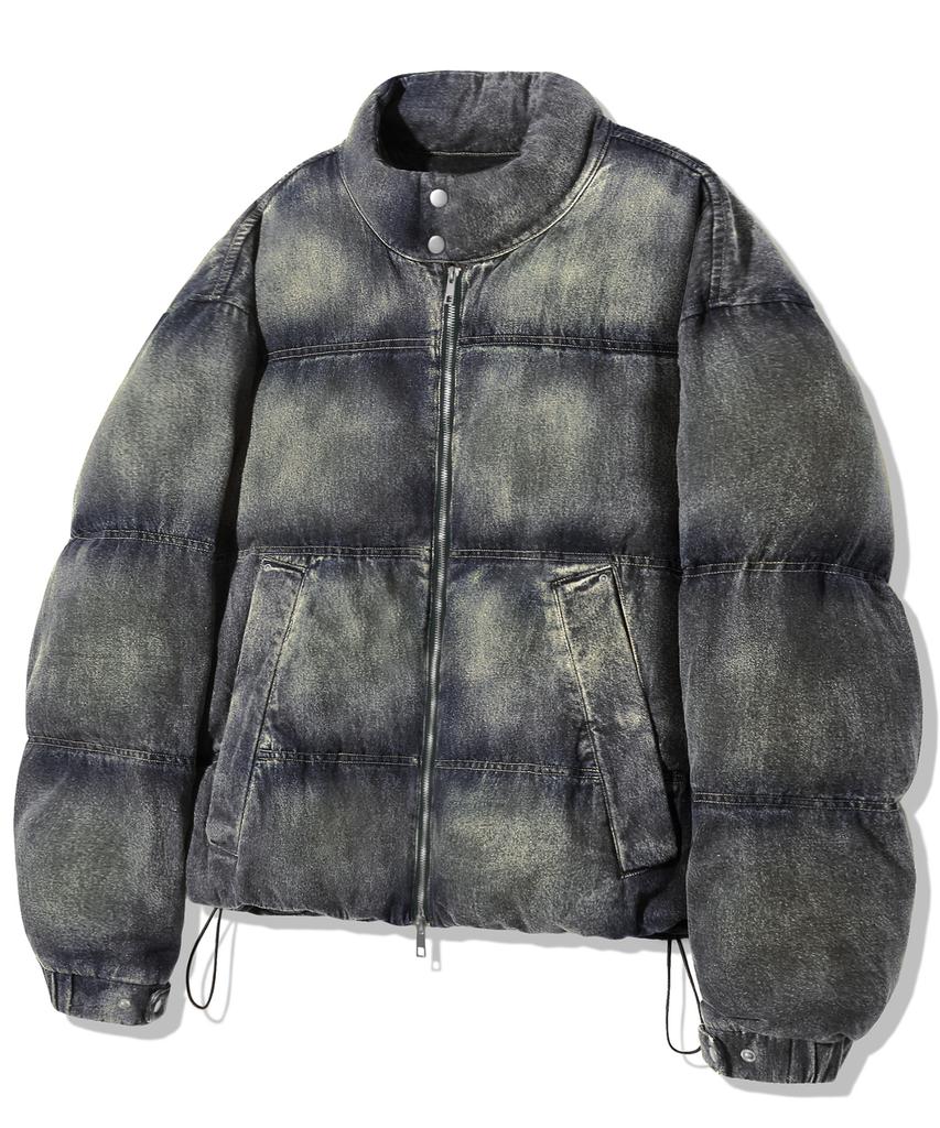 Пегая байкерская куртка Trillion Denim, песочно-голубая.