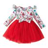 Toddler Baby Girls Christmas Dress Round Neck Mesh Skirt Christmas Outfit
