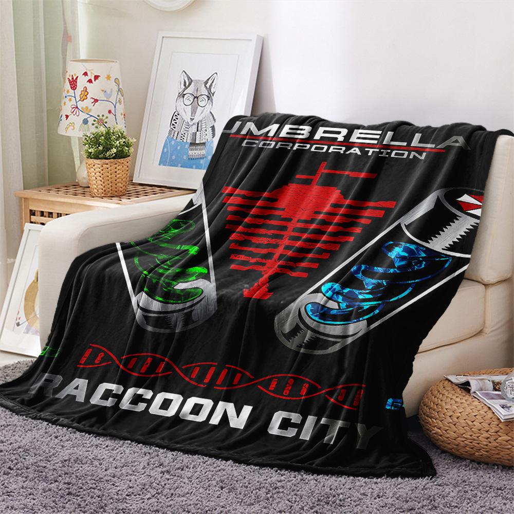 1PC Resident Evil Patterned Flannel Blanket Suitable For All Seasons For Home Decor Warmth And Comfort Gifts Holiday Present