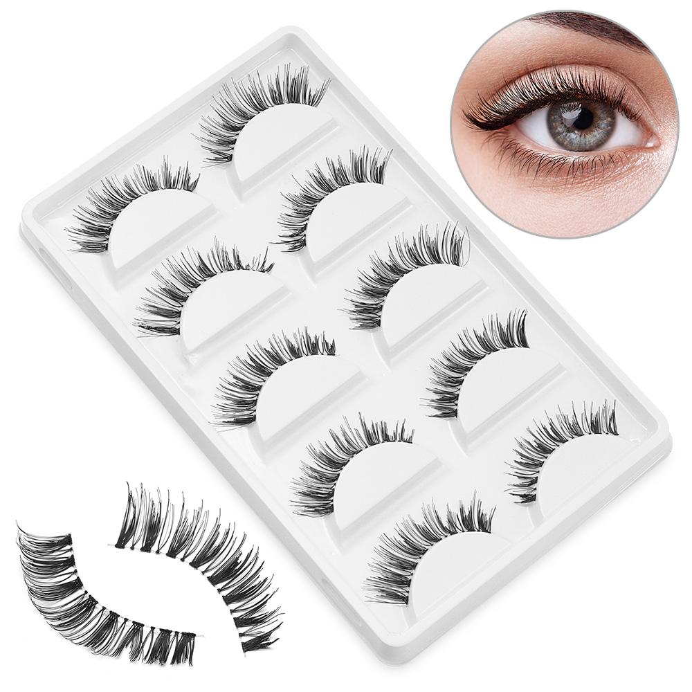 5 Pairs Natural Soft Long Eye Lashes Extension Cosmetic False Eyelash