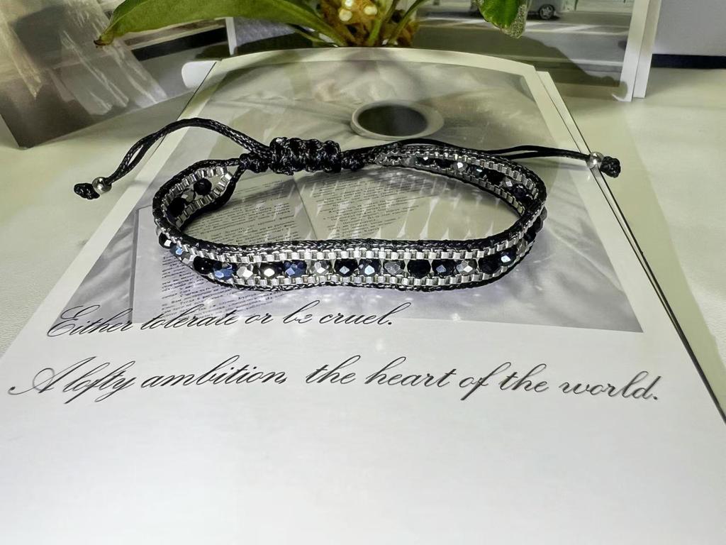 Европейский и американский плетеный вручную кристальный ретро этнический браслет дружбы для женщин