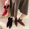 Новые женские ботильоны на низком каблуке, осенне-зимняя женская обувь, одинарные ботинки, простые и универсальные, короткие ботильоны