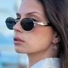 Steampunk Sunglasses Retro Women's Oval Sunglasses Fashion Men Punk Style Classic Retro Small Metal Brand Glasses UV400