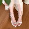High Heels Women's Summer New Bow Round Head with Open-toed Stiletto Temperament Sandals Women