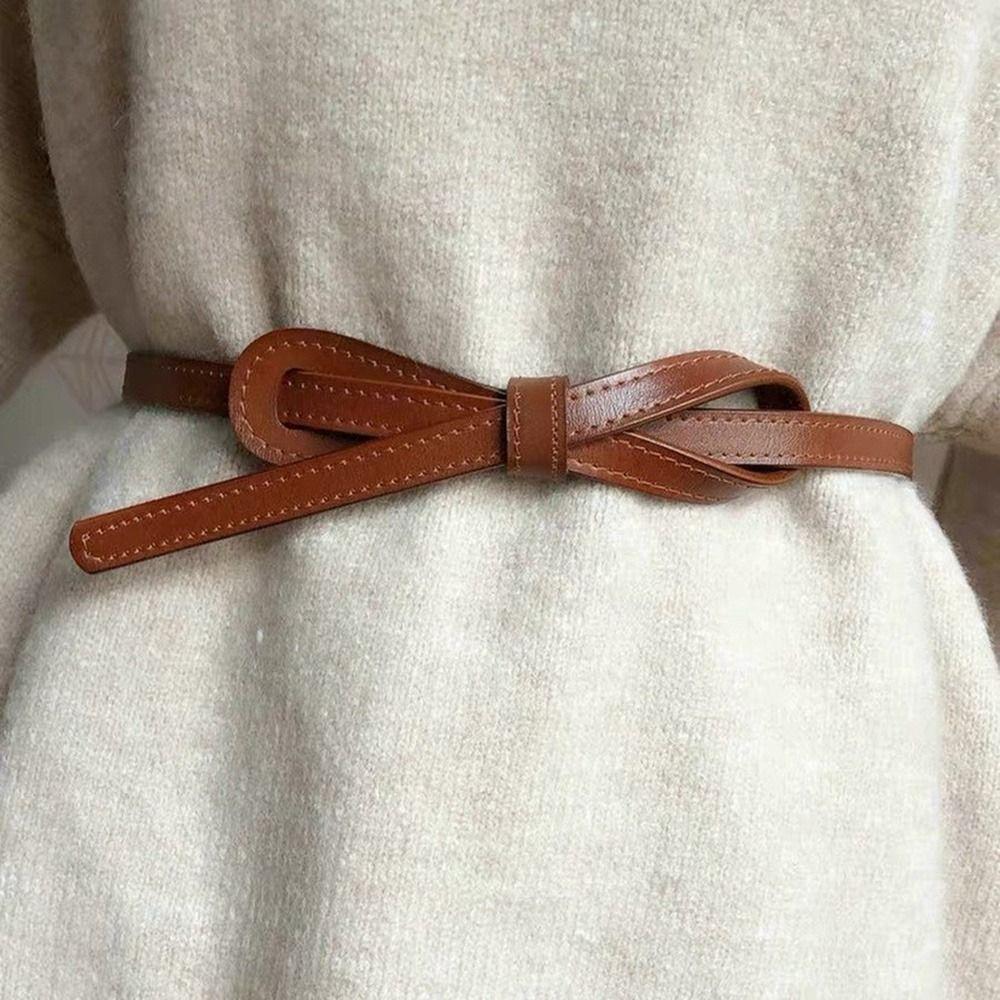 Женский ремень с металлической пряжкой Y2k, декоративный пояс для платья, пальто, ретро, узкий поясной ремень