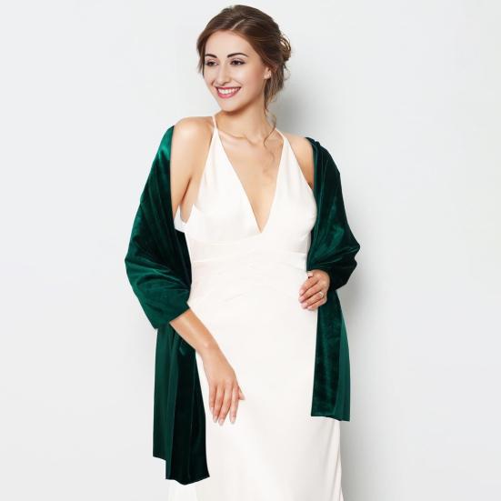 Women Velvet Shawl Wraps Solid Color Lady Style Gown Dress Shawl Wraps Evening Dresses Weddings Shawl