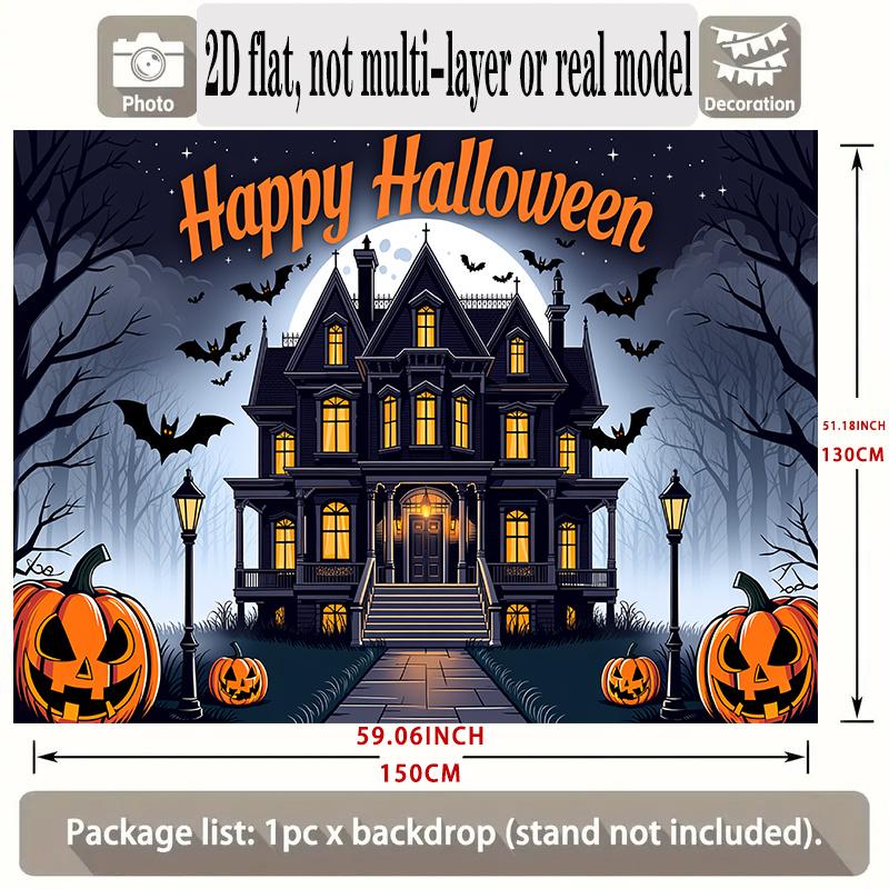 Party Backdrop Halloween Flat Banners Scary Fiber Celebrations Wedding Enthusiasts Photo Booth Decor Front Door Decor