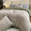 Light Luxury Autumn and Winter Milk Velvet Four-piece Bed Sheet Quilt Cover Bed Coral Velvet Embroidered Quilt Cover Warm Thickened Flannel
