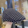 Korean Style Plaid Berets Forward Cap Painter Hat Vintage Newsboy Caps  Girl