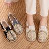 Fashion Ethnic Slippers Linen Chinese Style Embroidered Slippers for Women Summer Canvas Comfortable Espadrille Shoes Mules Flats