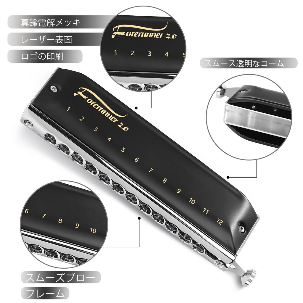 East Top Valveless Chromatic Harmonica E Key 12 Holes 48 Notes Chromatic Mouth Organ Harmonica for Adults Key of Sea Beginners and Students E Key