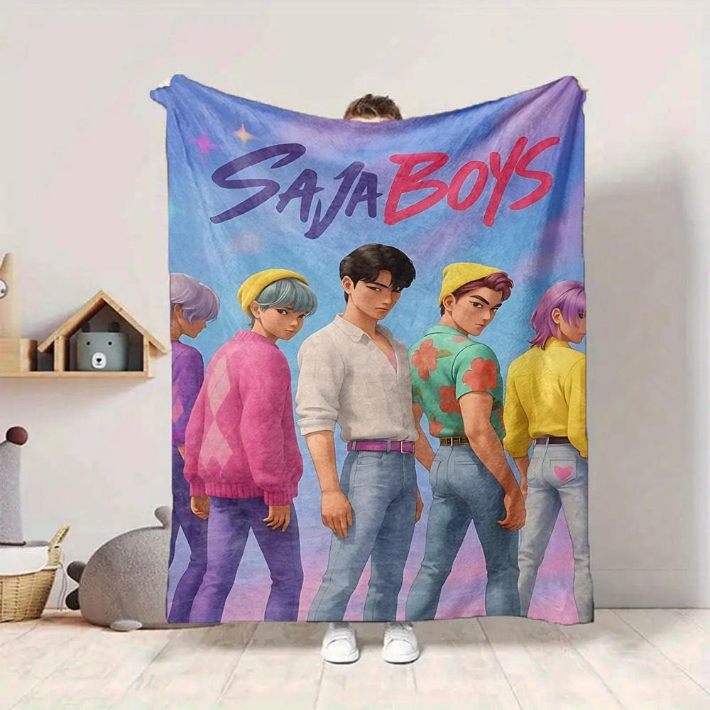 1 шт. Фланелевое одеяло Saja Boys [Уютное покрывало] Для дивана, кровати, путешествий, кемпинга, гостиной, офиса, дивана, кресла и кровати