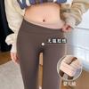 Coffee Color Velvet Shark Pants Women's Wear Autumn and Winter New Tight Yoga Leggings Thickened Thermal Cotton Pants