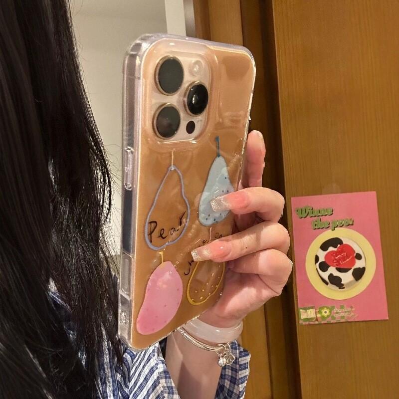 Однослойный чехол Line Pear для iPhone 17pomax для Apple 16pr Чехол для телефона 15 Новые модели 13 Мультяшный 12