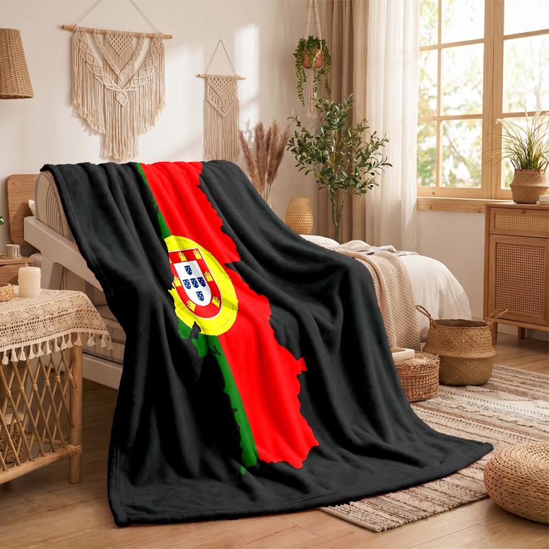 Portugal national football team Print Flannel Blanket Soft Warm Sofa Bed Throw Blanket For Home Office Bedroom