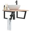 VidaXL Wall-mounted Vanity Shelf Steel and Solid Oak Wood 3302463
