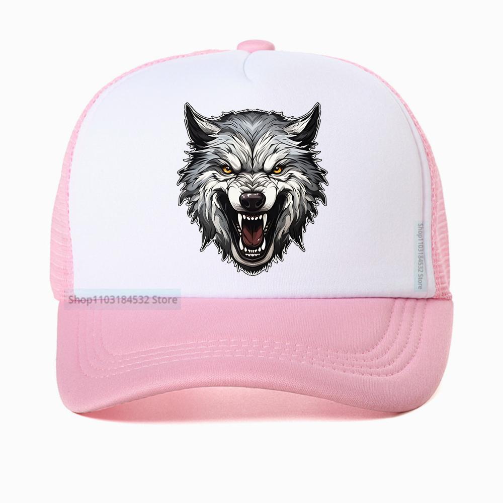 Свирепый Волк Дышащая Бейсболка Унисекс Сетчатая Snapback Козырек Хип-Хоп Хлопок Однотонная Тракерская Кепка Кость