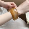 Exaggerated Irregular Wide Bracelet Minority Design Geometric Hand Ring Retro Acrylic Bangle  Women