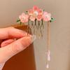 Fan Children's Hairpin Tassel Chinese Style Hair Stick Classical Flower Hair Comb  Girl