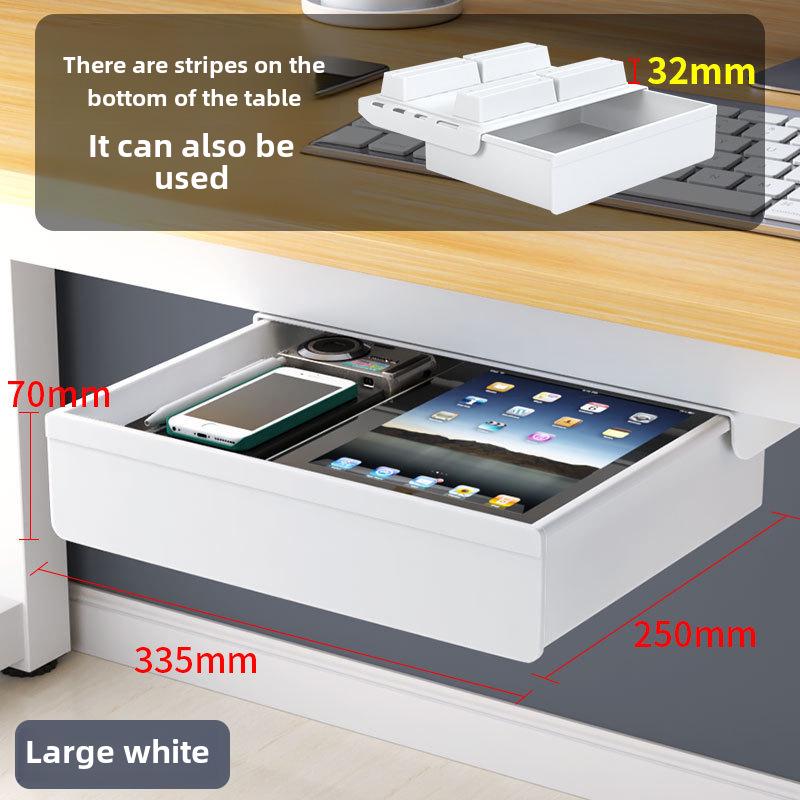 Under-Desk Hidden Drawer Storage Box for Office Workstation