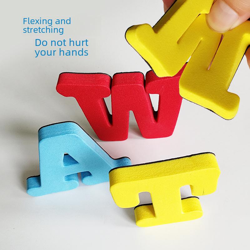 Индивидуальные магнитные образовательные наклейки на холодильник из ЭВА: Красочные английские буквы и цифры для обучения детей