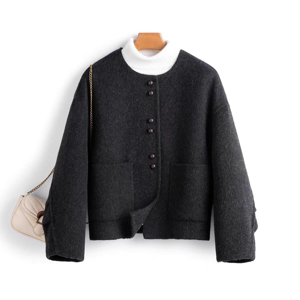 New Autumn and Winter Double-sided Wool Coat Korean Style Small Retro Casual Woolen Coat