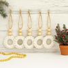 5 Pack Wood Christmas Ornament for Decoration, Natural Modern Minimalist Xmas Tree Hanging Home Decor Bohemian Holiday Decorations