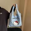 HelloKitty Милая Канва Сумка Женская Повседневная Сумки Ручные Девочки Шоппинг Сумка-Тоут Мультяшный Кот Канва Каваи Сумка Ручная Одно Плечо Сумки