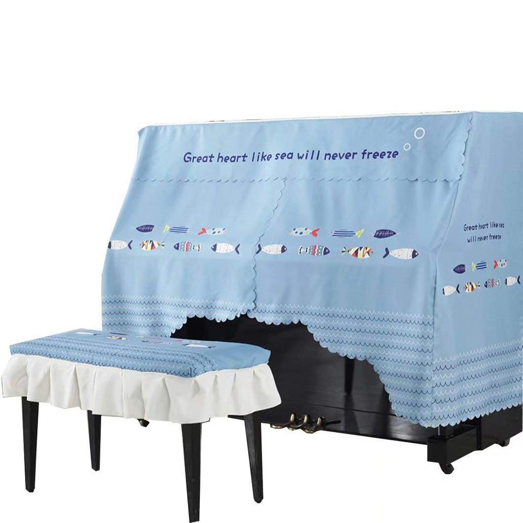 HIMENO Full Piano Dust Cover, Nordic Fish Design