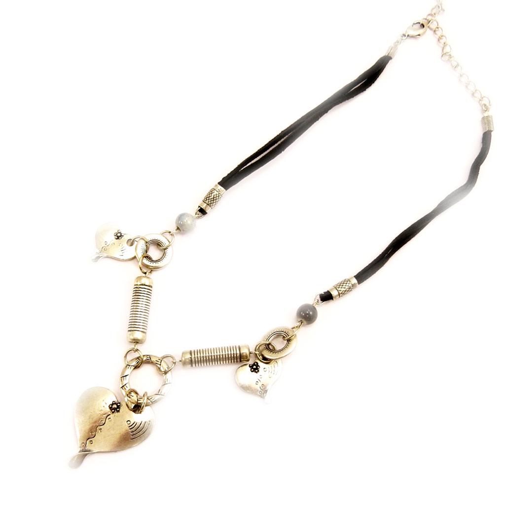 Les Trésors De Lily [E5752] - Designer Necklace 'Memories of the Past' Black Silver