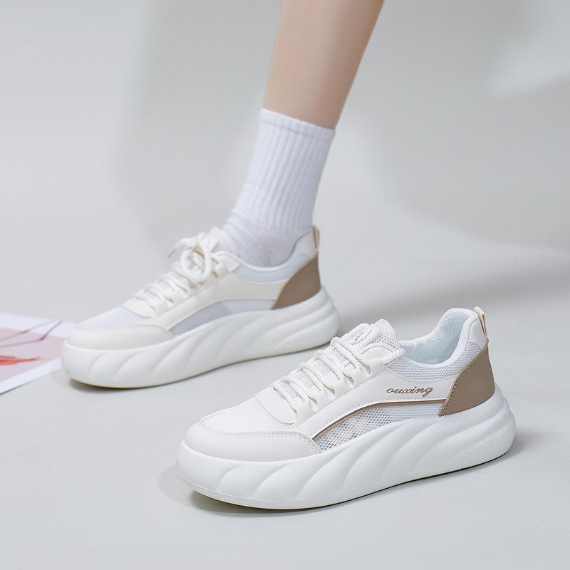 White Shoes for Students and Women Trendy Spring New Thick Sole Increased by Breathable Casual Women's Shoes