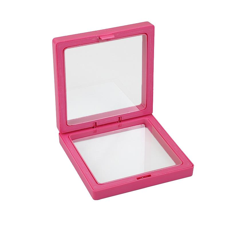1Pc Frame Portable Jewelry Display Container Elastic Jewelry Case Dustproof Ring Casket Transparent Badge Storage PE Film