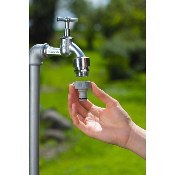 Nez de robinet GARDENA filetage 26/34 - Arrosage de jardin - Gris - 130x80x40mm