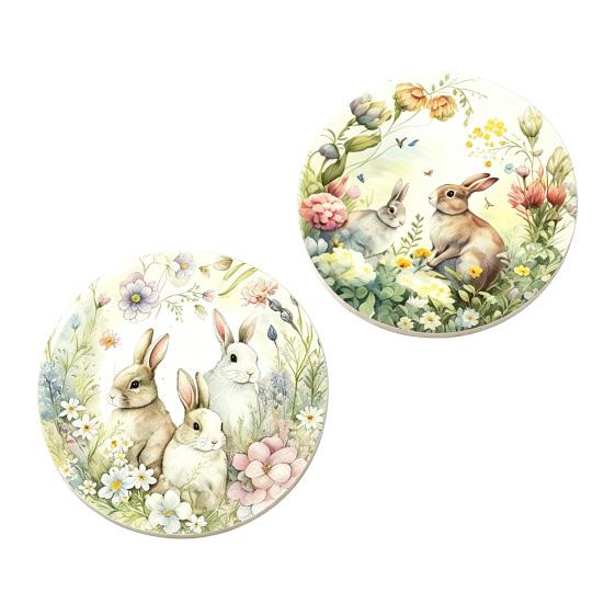 jijijing 2PCS Car Coaster, Non-Slip Silicone Cup Holder Insert, Washable Heat Resistant Stain Thermal Pad, for Auto Interior Decor