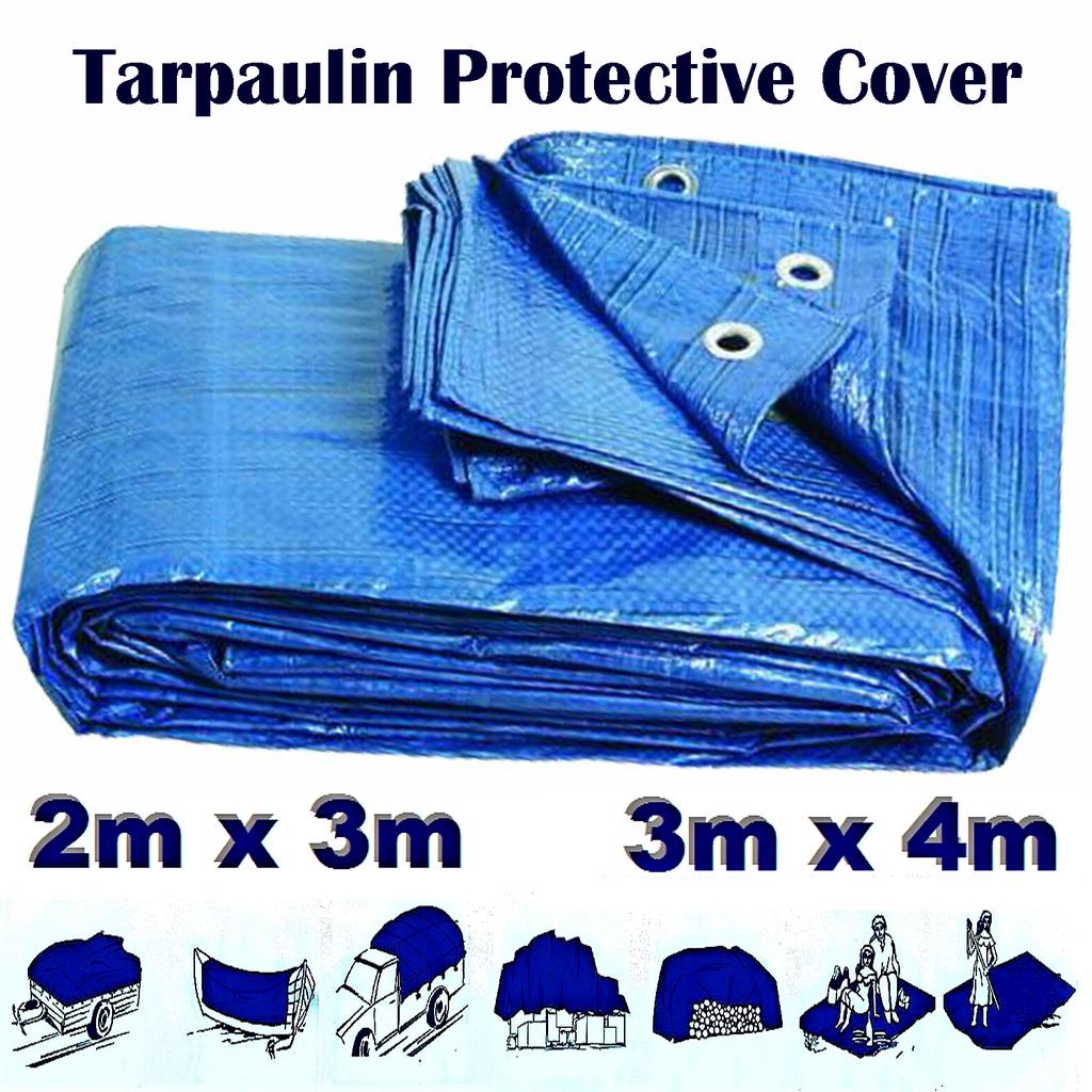 Tarpaulin Blue Waterproof Cover Tarp Ground Camping Sheet Multipurpose Furniture