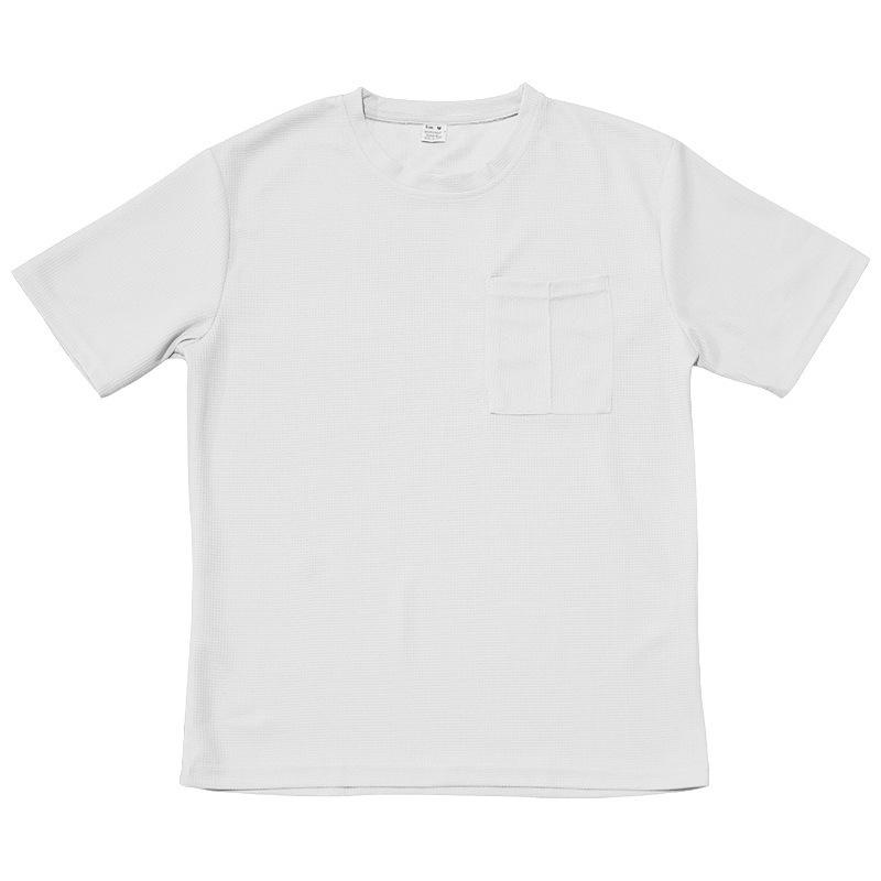 Летний тренд, вафельные шорты с круглым вырезом и карманами, с короткими рукавами, повседневный спортивный костюм для мужчин