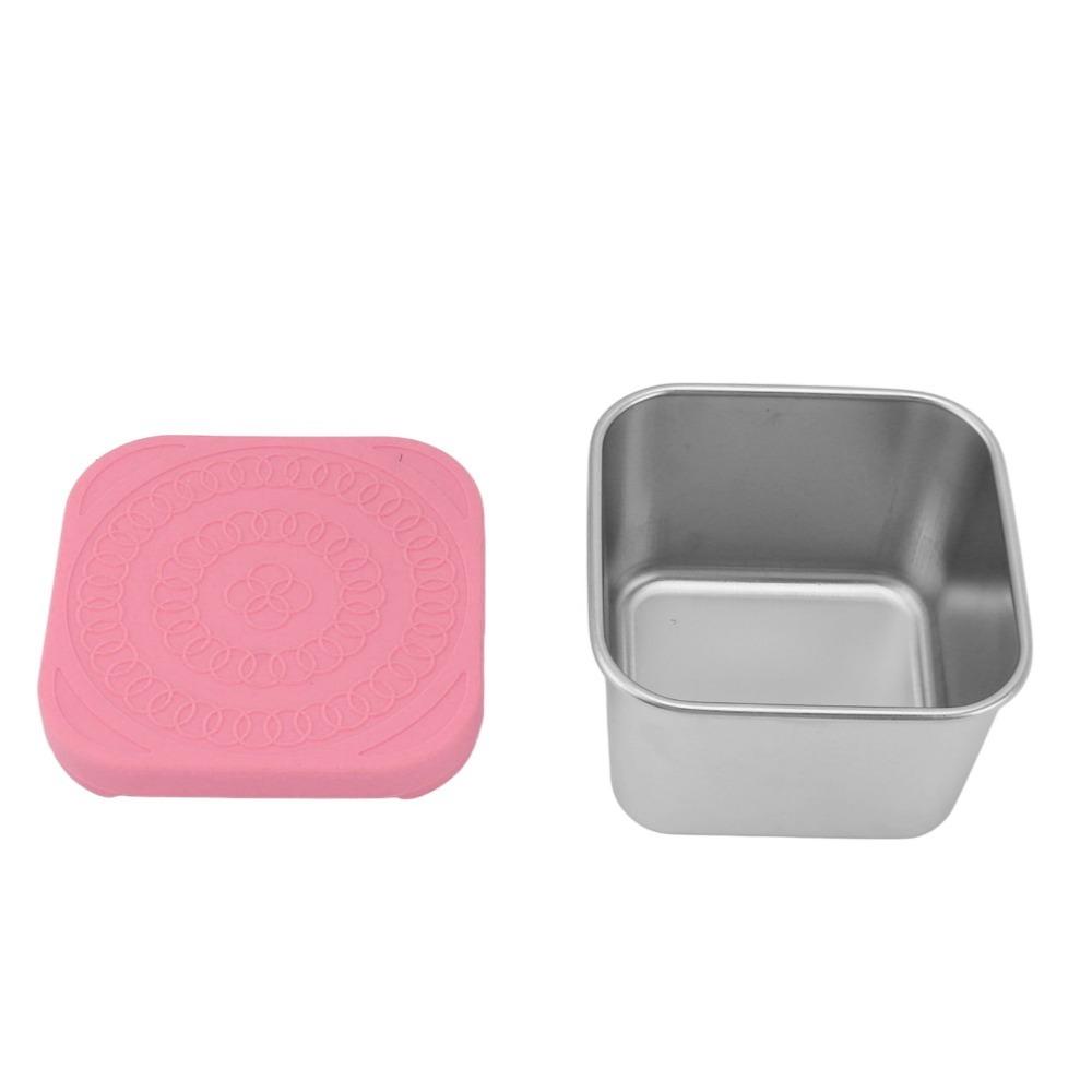 6 PCS 180ml Capacity Stainless Steel Container Orange Pink Silver Sauce Cup Home Kitchen
